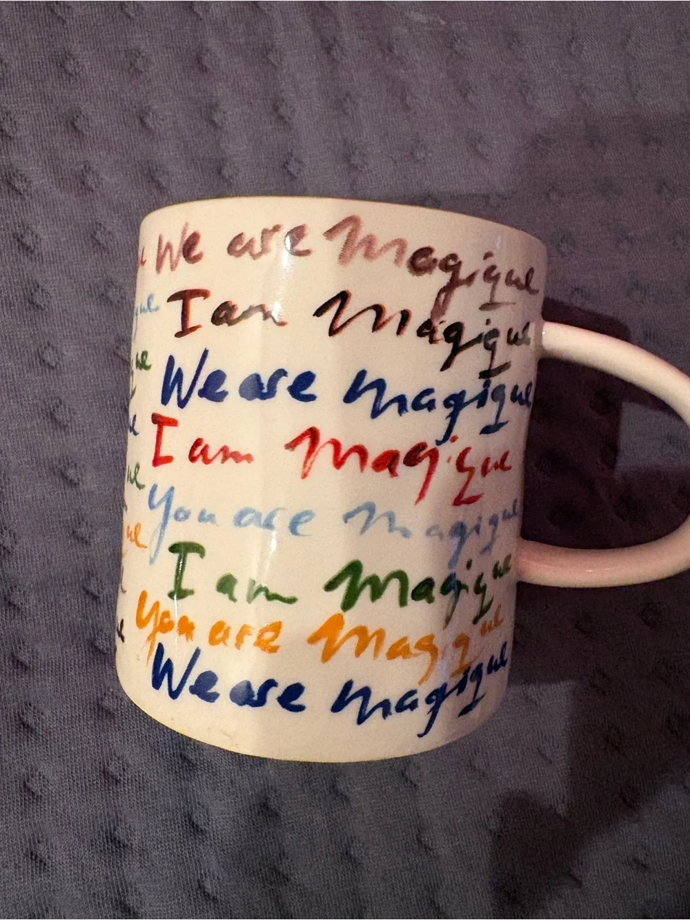 Anthropologie Multicolor Script & Graphic Ceramic Mug Set - collectible